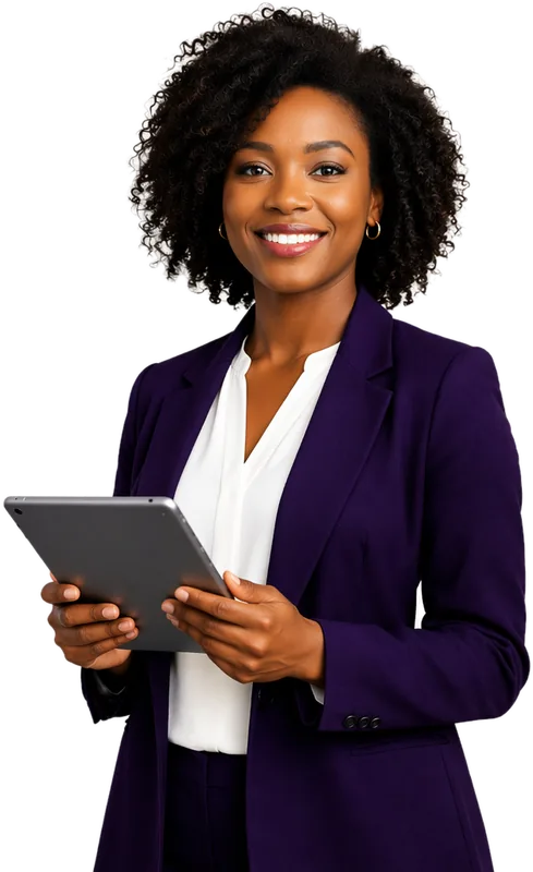 Professionnelle RH consultant des résultats d'évaluation sur tablette